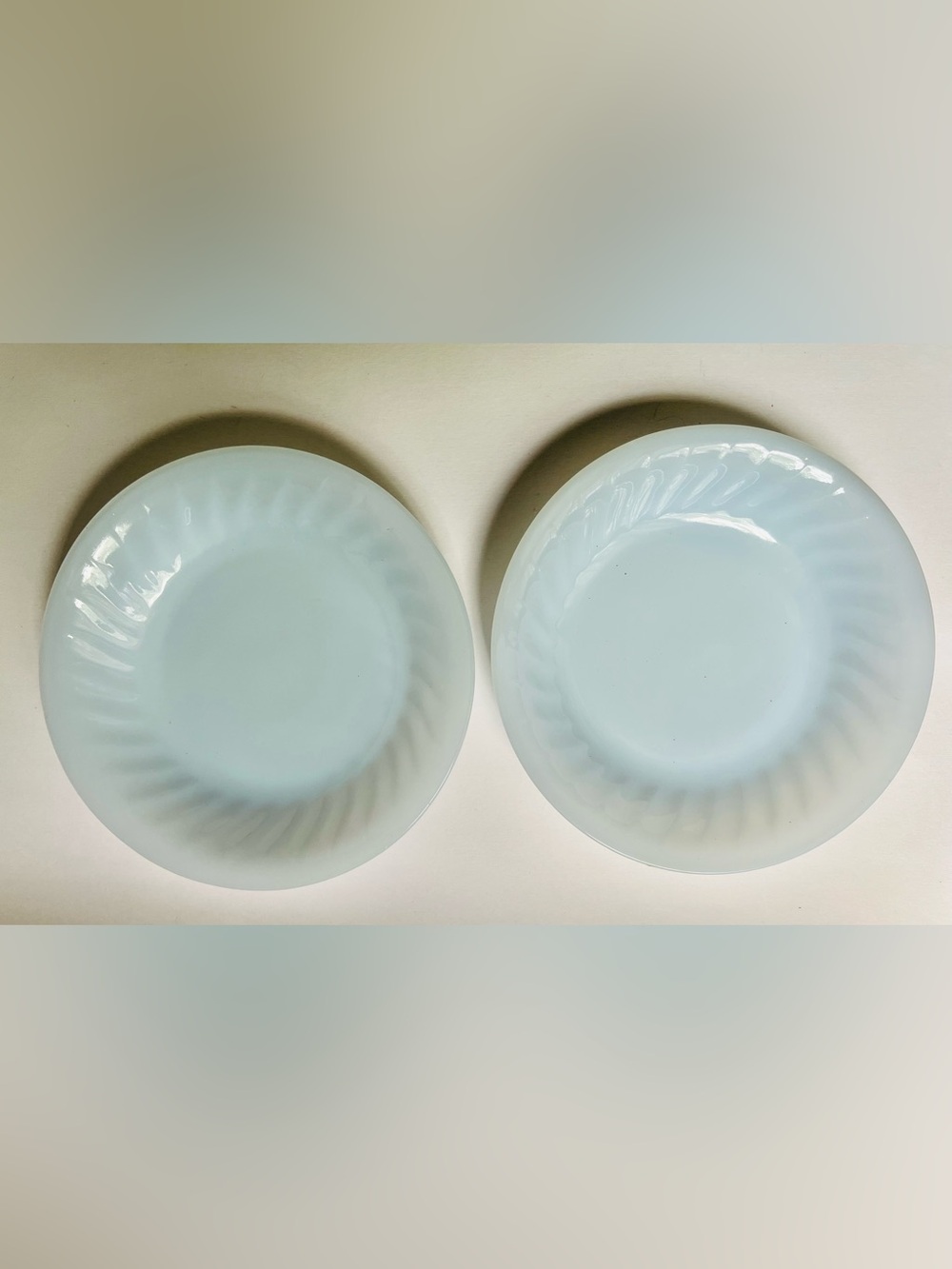Fire King White Scalloped Rim Dinner Plates - Set of 2
